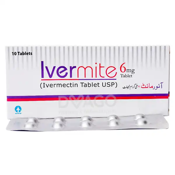 Ivermite Tablets 6mg (1 Box = 1 Strip)(1 Strip = 10 Tablets)