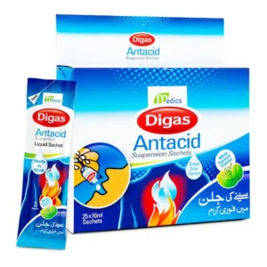 Digas Antacid Suspension Sachet 10ml (1 Box = 25 Sachets)