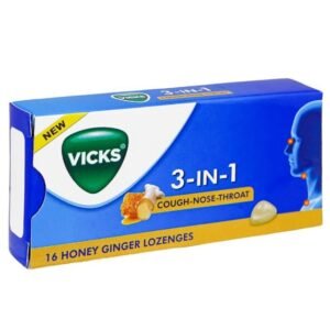 Vicks 3 in 1 Honey & Ginger Lozenges (Pack) 16 Pieces