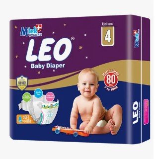 Leo Baby Diapers Large Super Mega Pack 80 Pieces