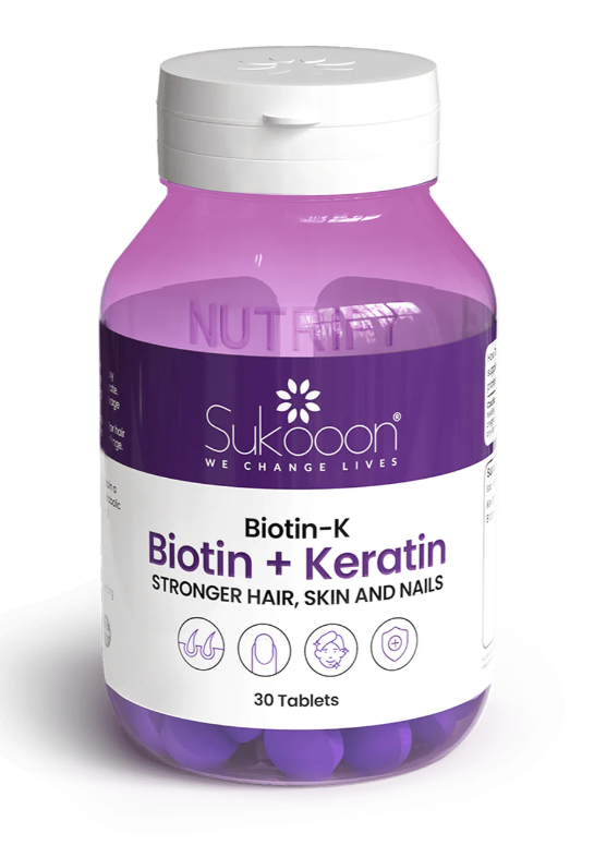 SUKOON BIOTIN-K (Biotin + keratin) (1 Bottle = 30 Tablets)