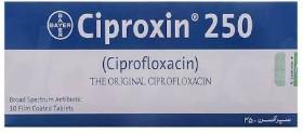 Ciproxin Ciprofloxacin (250mg) 10 Tablets