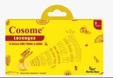 Cosome Lozenges Honey & Lemon 8 Tablet