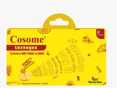Cosome Lozenges Honey & Lemon Sugar Free 8 Tablets