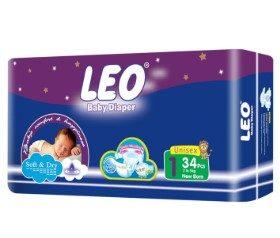 Leo Baby Diapers New Born Regular Pack 34 Pieces