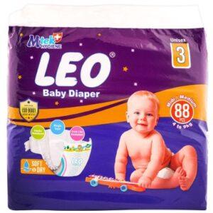 Leo Soft & Dry Baby Diaper No. 3 Midi Medium (4 to 9Kg) 88 Pieces